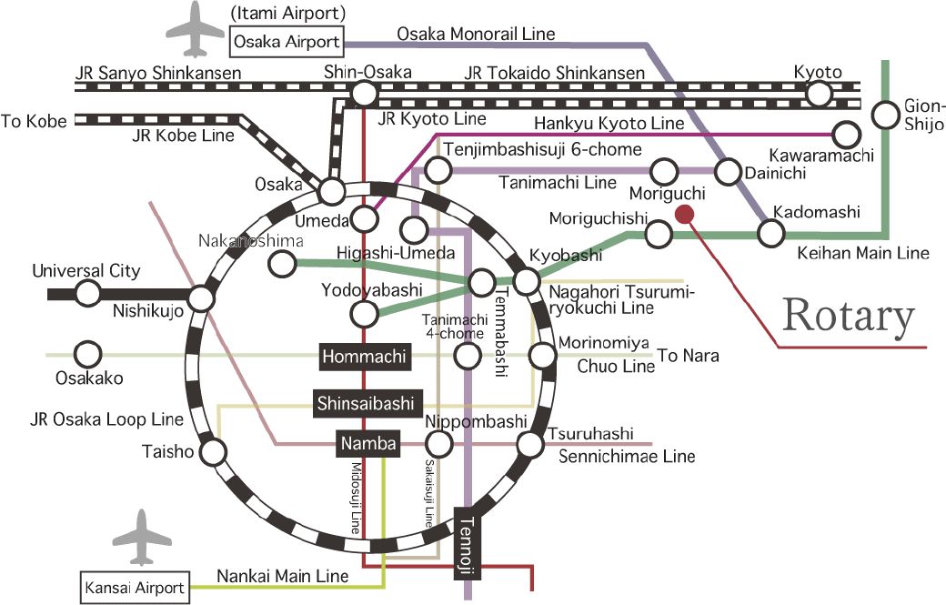 Minpaku STAY Osaka route map