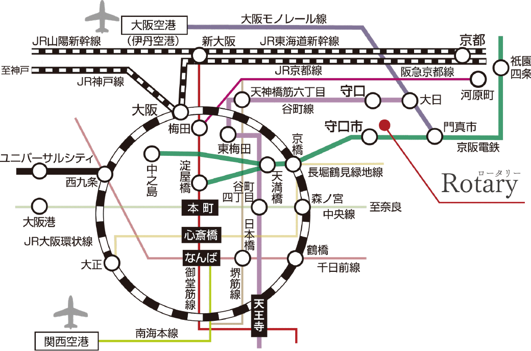 民泊STAY大阪　路線図